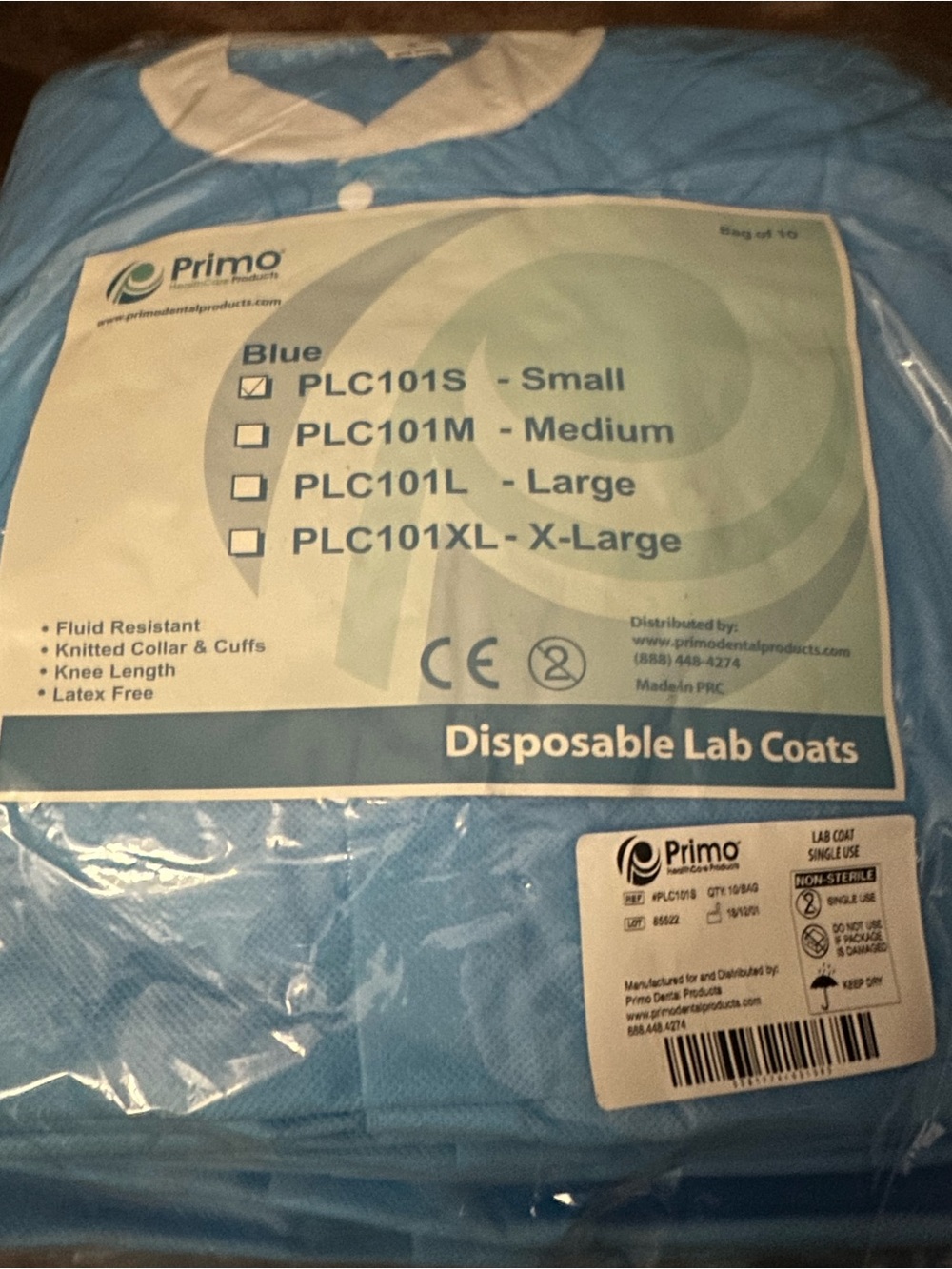 Blue Disposable Lab Coat - Small
